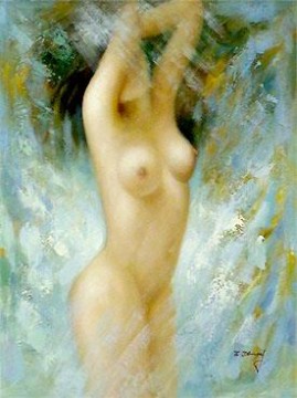 Impressionist Nude Painting - nd031eB impressionism female nude